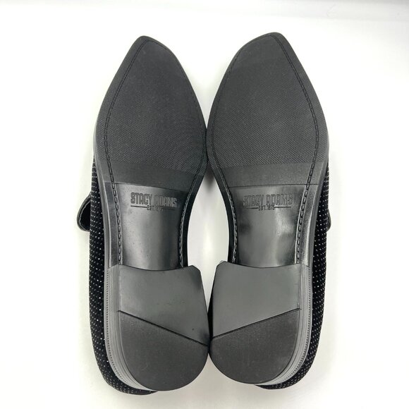 Stacy Adams‎ Mens Size 10.5M Black Studded Velvet Loafers Dress Shoes - Picture 10 of 14